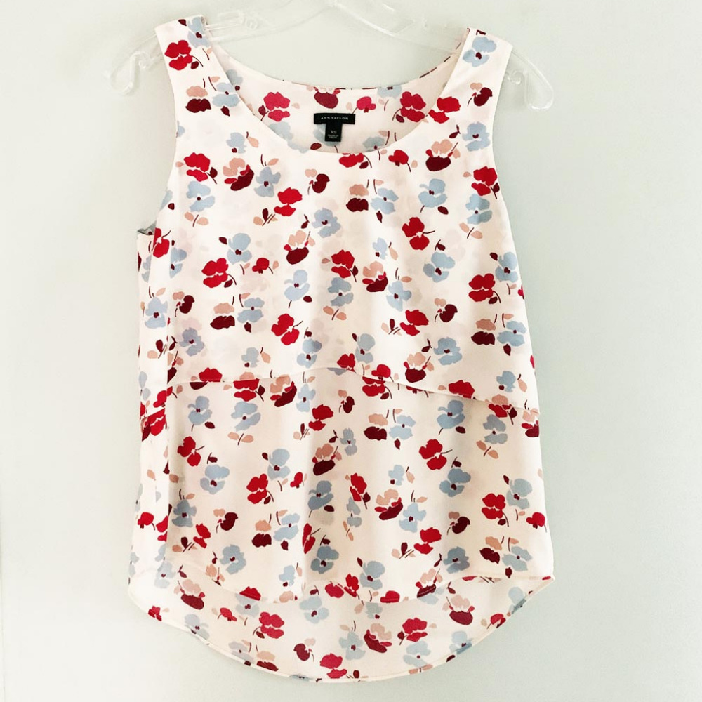 Ann Taylor Flowy Floral Sleeveless Blouse